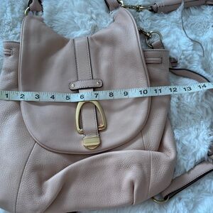 G.I.L.I. Blush Leather Backpack with Gold Accents